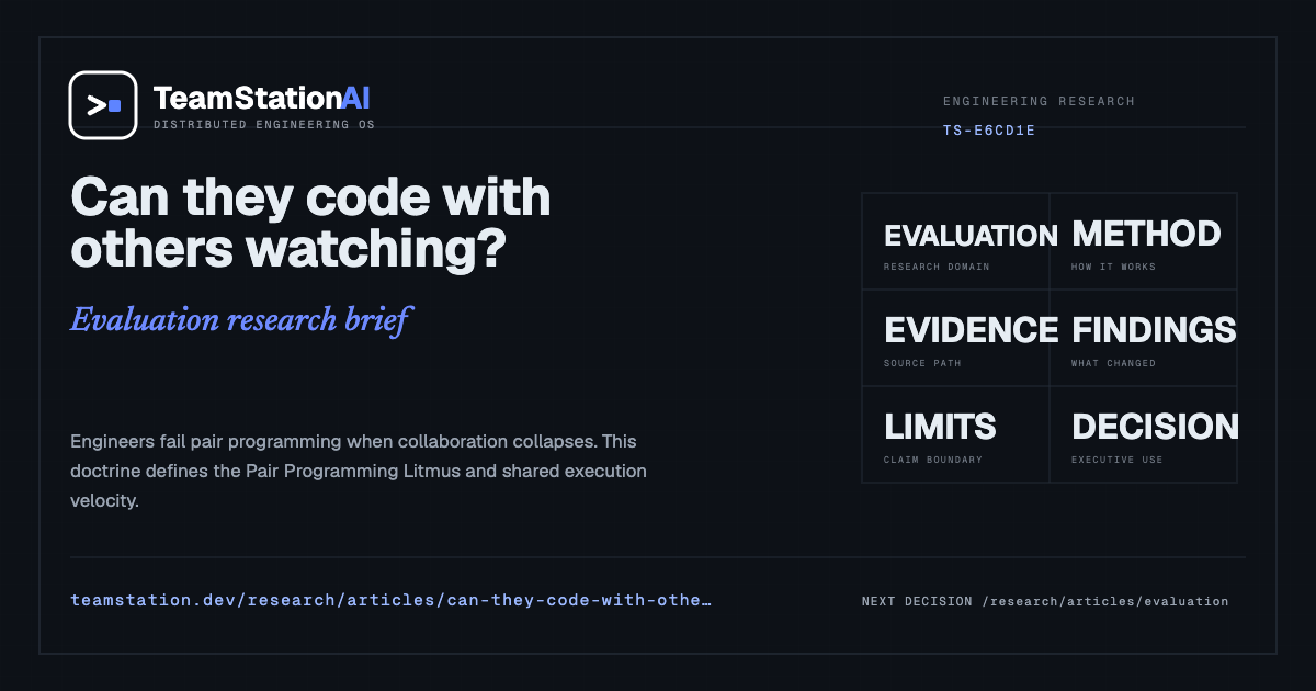 Can they code with others watching? | TeamStation AI Research