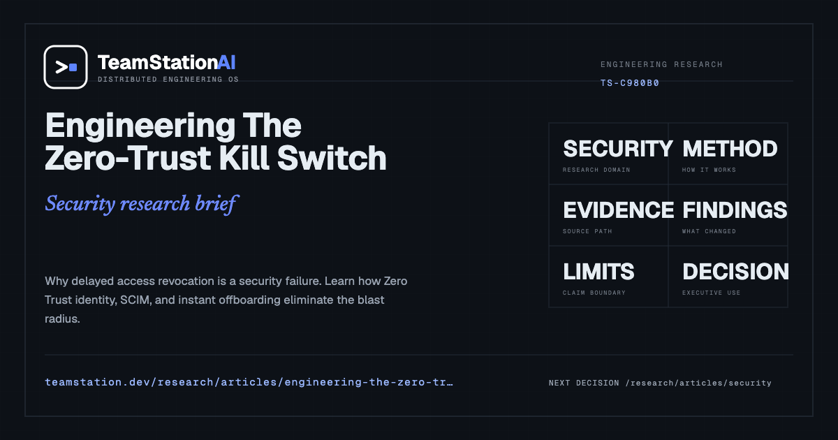 Engineering The Zero-Trust Kill Switch | TeamStation AI Research