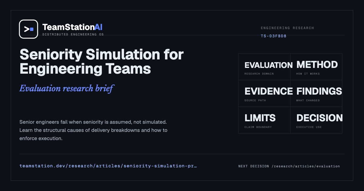 Vision For Simulation Team Seniority Simulation for Engineering Teams | TeamStation AI Research