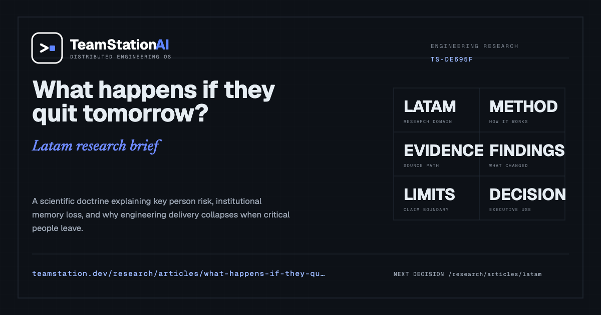 Quit Tomorrow What happens if they quit tomorrow? | TeamStation AI Research